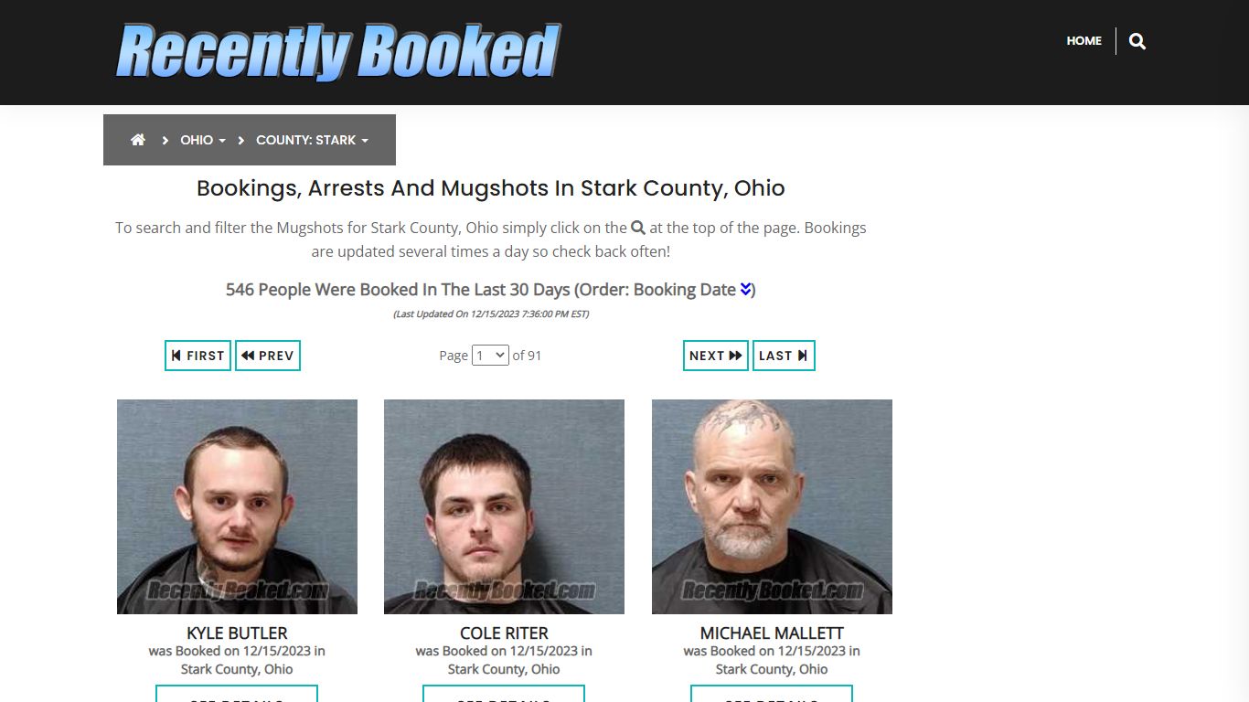 Recent bookings, Arrests, Mugshots in Stark County, Ohio - Recently Booked